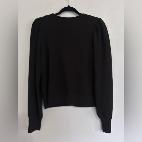 Express Rhinestone Embellished Bow Cardigan M Black Elegant Balletcore Layering - Picture 7 of 12